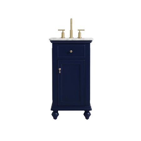 ELEGANT LIGHTING 19 in. Single Bathroom Vanity, Blue VF12319BL